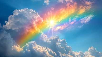 Fotobehang 空にかかる美しい虹 © satoyama
