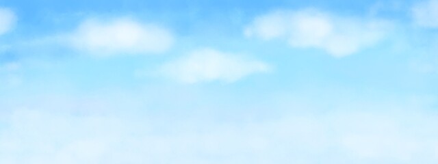 Fototapeta premium 水彩風の空のイラスト