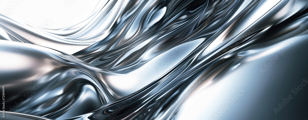 Canvas Prints chrome waves background