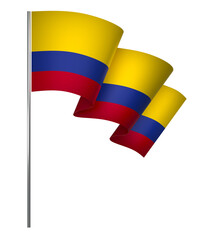 Colombia flag element design national independence day banner ribbon png
