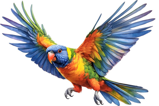 Close-up image of a Rainbow Lorikeet bird. 