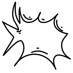 comic explosions hand-drawn doodle outline white elements