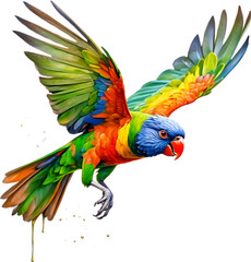 Obraz premium Close-up image of a Rainbow Lorikeet bird. 