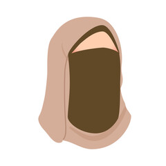 Hijabi girl avatar cartoon illustration
