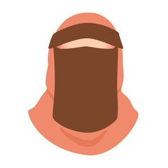 Hijabi girl avatar cartoon illustration