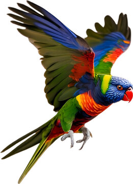 Close-up image of a Rainbow Lorikeet bird. 