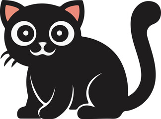 black cat cartoon icon