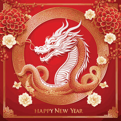 Chinese Theme Vector Year of the Dragon Illustration