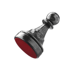 One black chess pawn isolated on white
