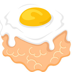 illustration of a Japanese food icon, sushi rice balls with sunny side up egg