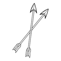 two arrow illustration outline isolated vector