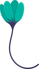 plant illustration, a sprig of blooming flower with beautiful green petals