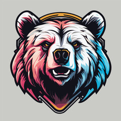 Logo esport bear icon vector illustration