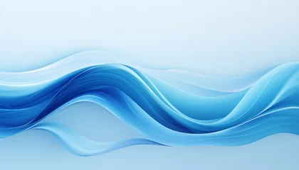 Zelfklevend Fotobehang Smooth blue wave isolate on light blue background.  © Nanitch