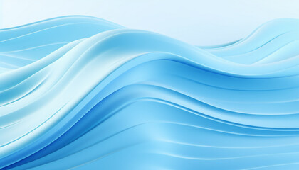 Smooth blue wave isolate on light blue background. 