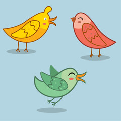 Vector hand drawn birds illustration