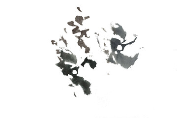 grey blot, watercolor ink brush, aquarelle grey spot on transparent background