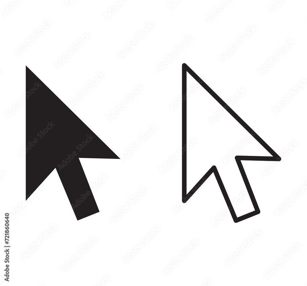 Poster computer mouse pointer cursor arrow line art icon for apps and websites