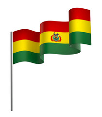 Bolivia flag element design national independence day banner ribbon png
