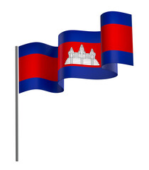 Cambodia flag element design national independence day banner ribbon png
