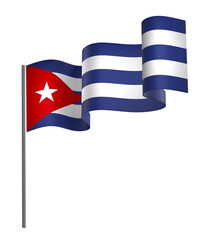 Cuba flag element design national independence day banner ribbon png
