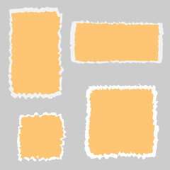 Set of elongated torn paper fragments isolated on  grey background 2 2