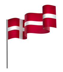 Denmark flag element design national independence day banner ribbon png
