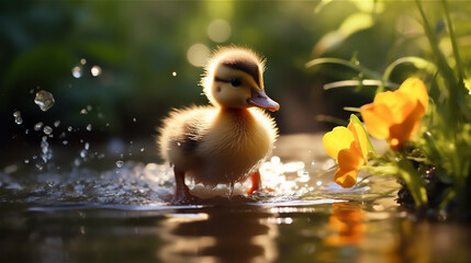 duckling in water