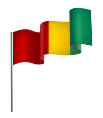 Guinea flag element design national independence day banner ribbon png
