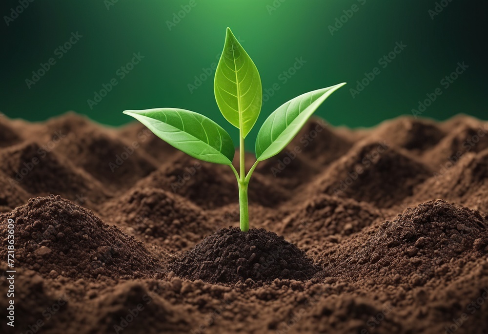 Wall mural young plant growing in soil