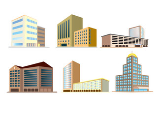 Fototapeta na wymiar buildings illustration perspective icon city color