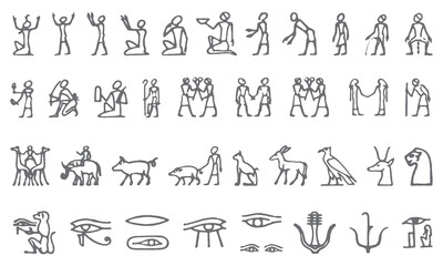 Ancient Egyptian tribe icon collection - obrazy, fototapety, plakaty