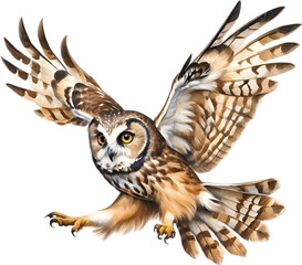 Fototapeta premium Close-up image of a Northern Saw-Whet Owl bird. 
