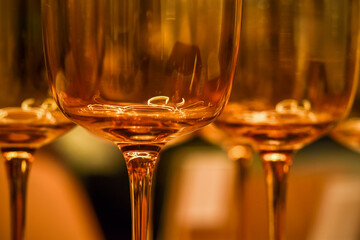 Close-up view, Lights on luxury glass and beautiful.