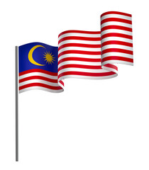 Malaysia flag element design national independence day banner ribbon png
