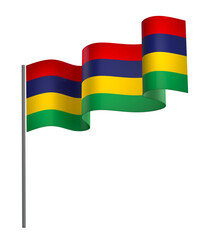 Mauritius flag element design national independence day banner ribbon png
