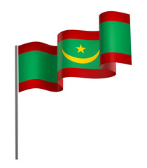 Mauritania flag element design national independence day banner ribbon png
