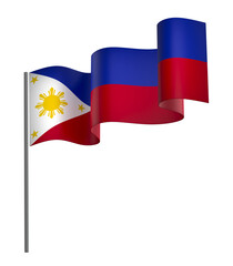 Philippines flag element design national independence day banner ribbon png
