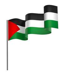Palestine flag element design national independence day banner ribbon png
