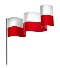 Poland flag element design national independence day banner ribbon png
