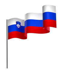 Slovenia flag element design national independence day banner ribbon png
