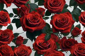 A beautiful red roses bouquet with an isolated background