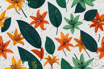 leaf pattern with white background