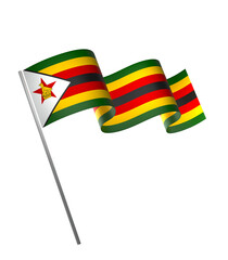 Zimbabwe flag element design national independence day banner ribbon png
