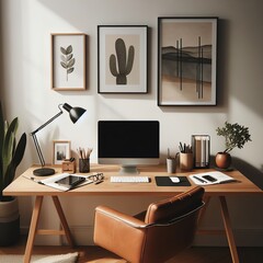 Stylish Home Office with Desktop Computer