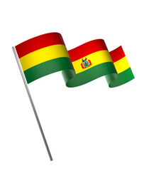 Bolivia flag element design national independence day banner ribbon png
