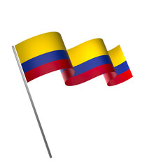 Colombia flag element design national independence day banner ribbon png
