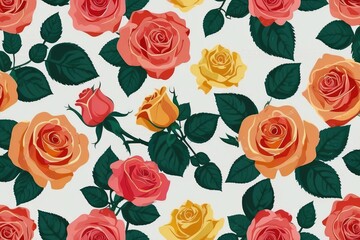 Fototapeta premium seamless background with roses