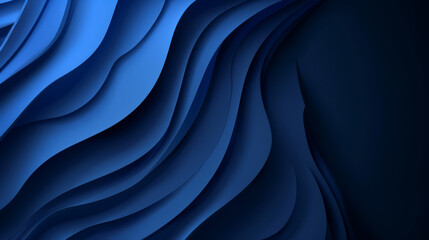 Fototapeta premium Fluid blue waves in a minimalist abstract design.