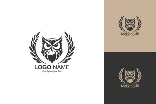owl bird logo design vector